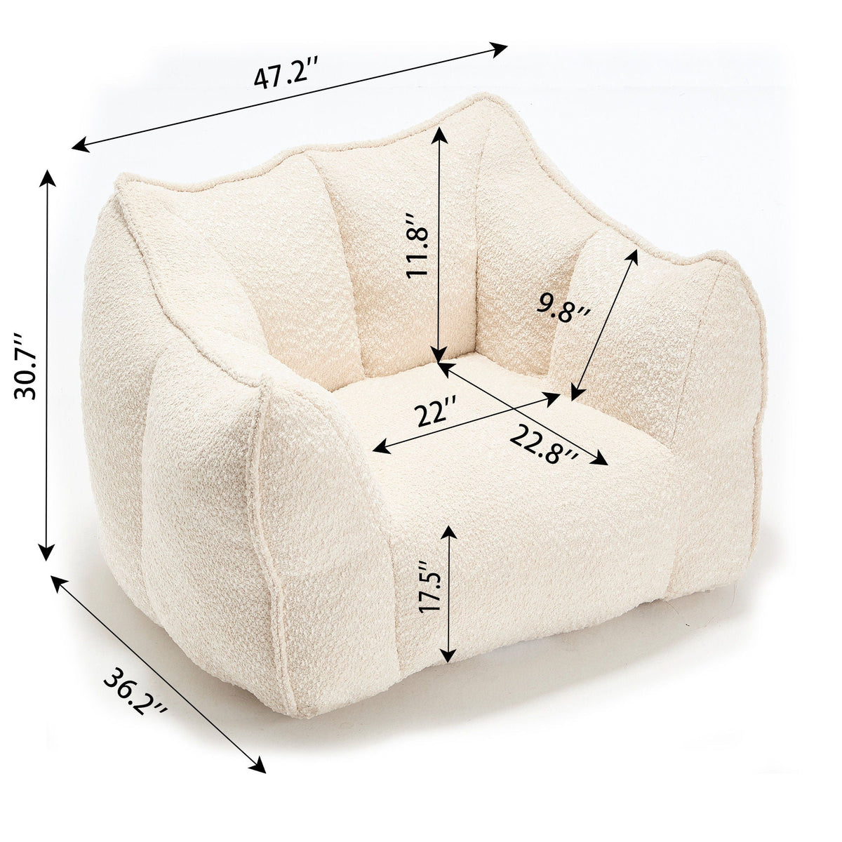 Chenille Arm Chair with Highly Resilient Foam - Multiple Colors