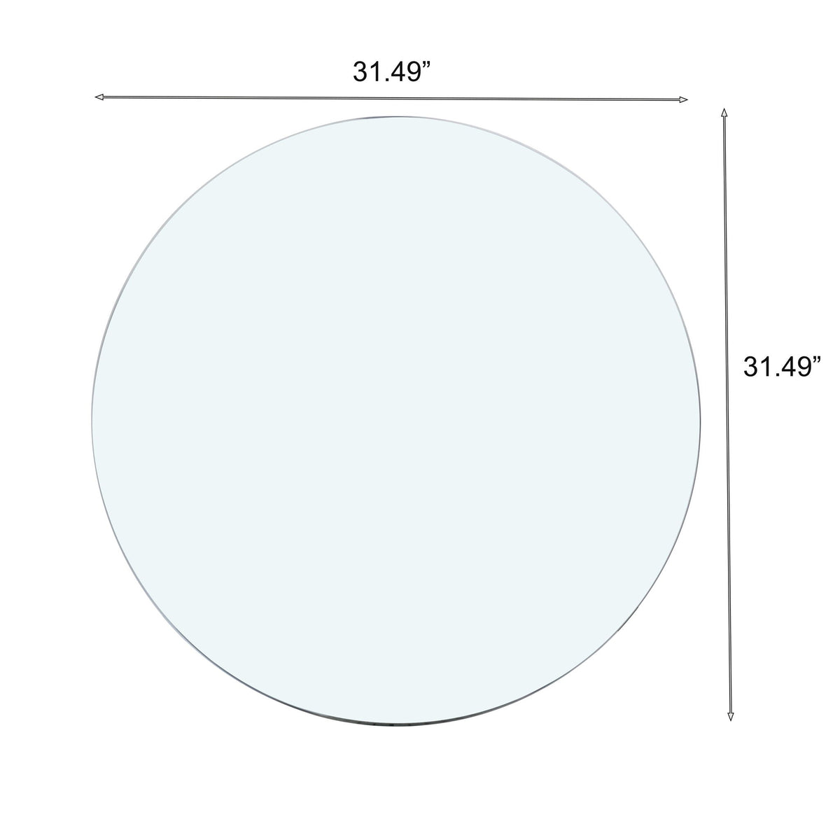 Round Tempered Glass Table Top with Durable Finish - White or Black