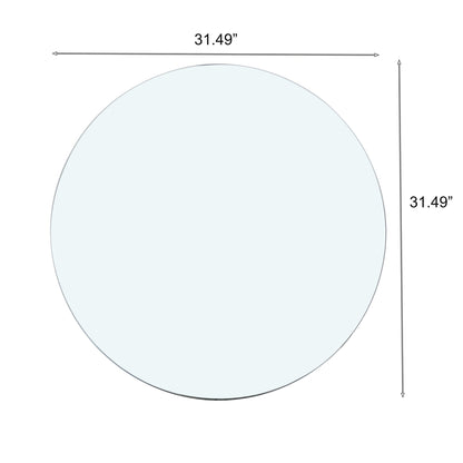Round Tempered Glass Table Top with Durable Finish - White or Black