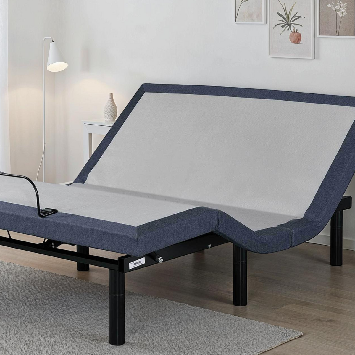 Full Adjustable Bed Base with Wireless Remote - Blue-Gray