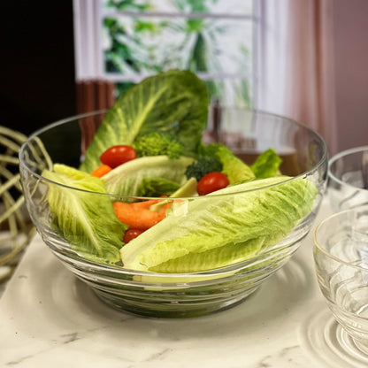 Swirl Acrylic Serving Bowls with Unbreakable Design - Light Blue or White