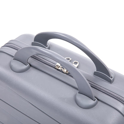4-Piece Polypropylene Luggage Set with Spinner Wheels and Cosmetic Case - Light Gray