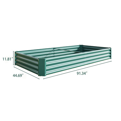 Metal Raised Garden Bed Kit with Anti-Rust Coating - Silver