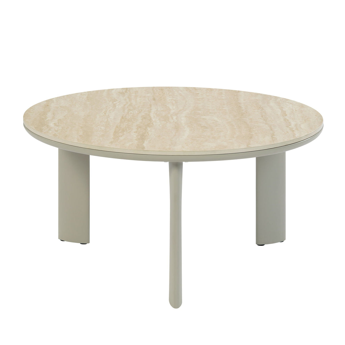 Gray Ceramic Top Coffee Table with Durable Surface - Ingram Collection