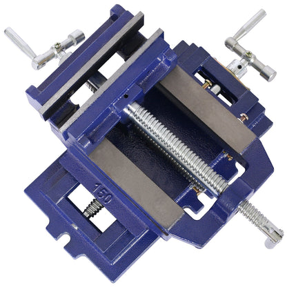 Industrial Quality Cross Slide Vise with Precision Control - Blue