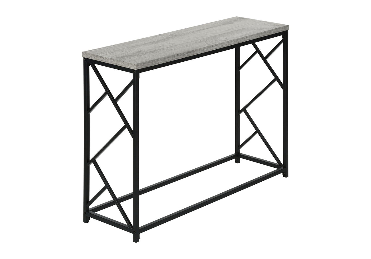 Modern Wood Look Console Table with Metal Frame - Dark Brown, Light Brown, or Dark Gray