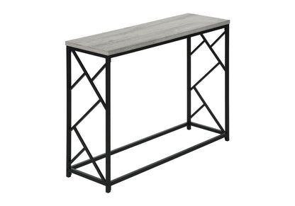 Modern Wood Look Console Table with Metal Frame - Dark Brown, Light Brown, or Dark Gray