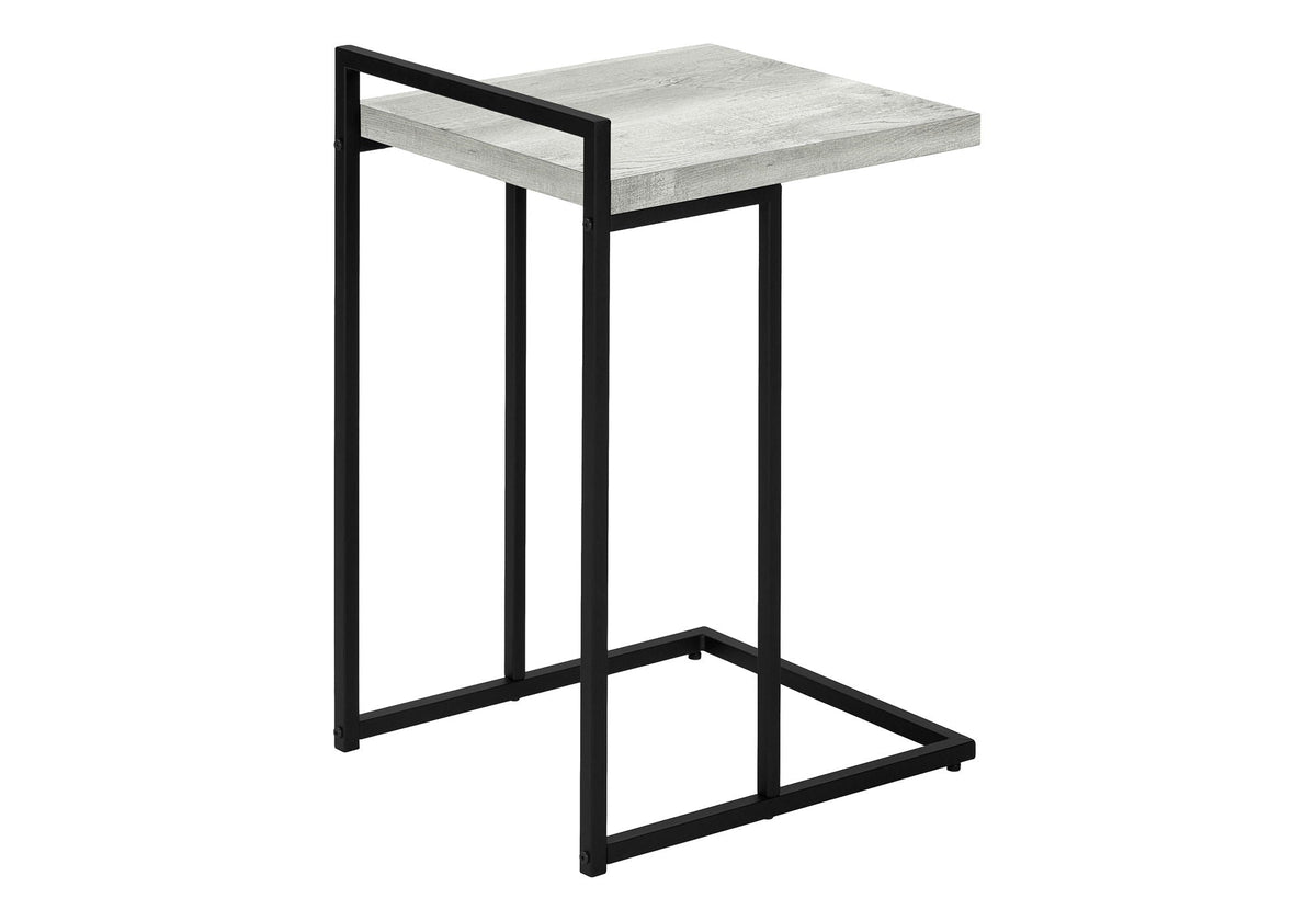 C-Shaped Accent Table with Metal Base - Versatile Wood-Look Top