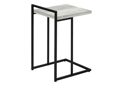 C-Shaped Accent Table with Metal Base - Versatile Wood-Look Top