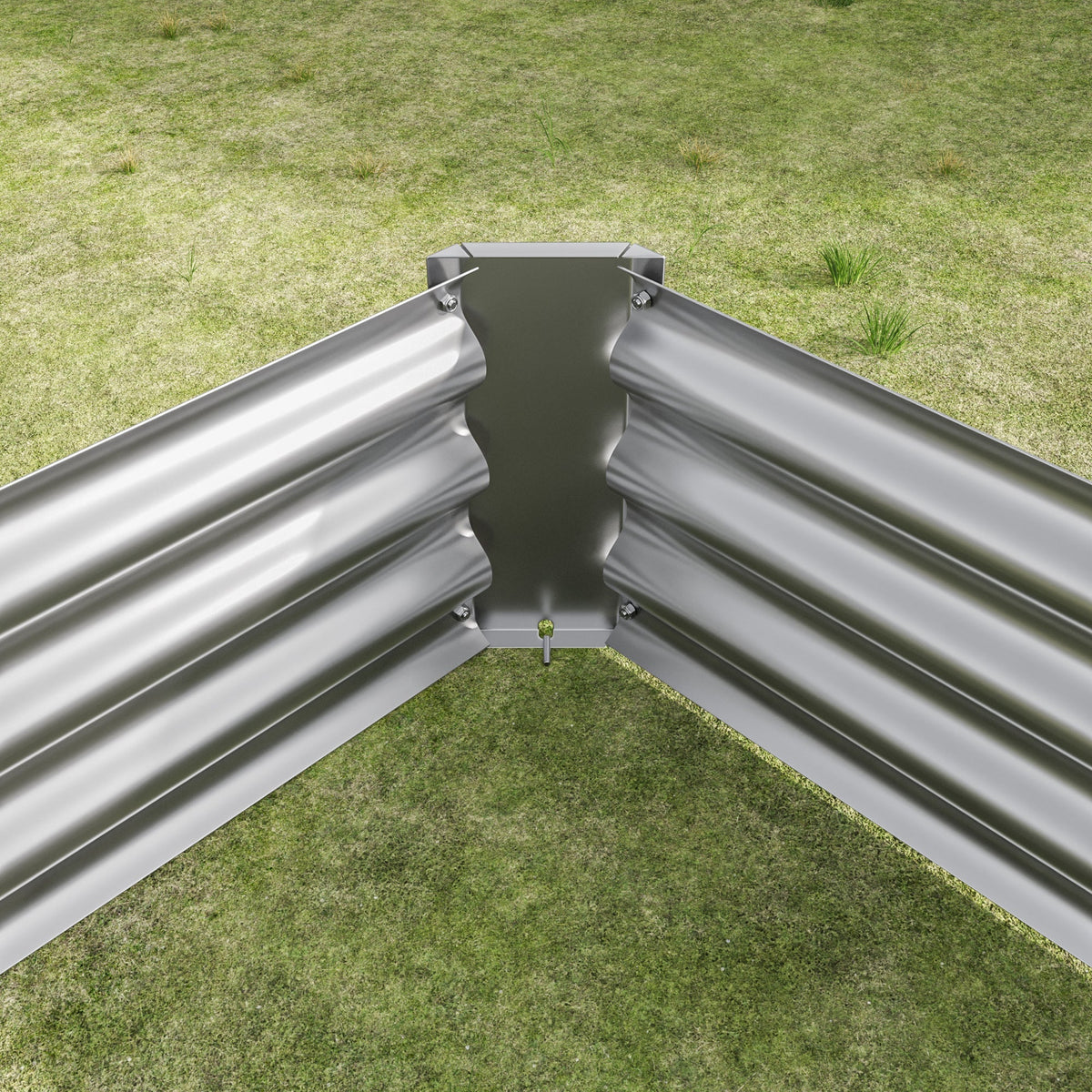 Metal Raised Garden Bed Kit with Anti-Rust Coating - Silver