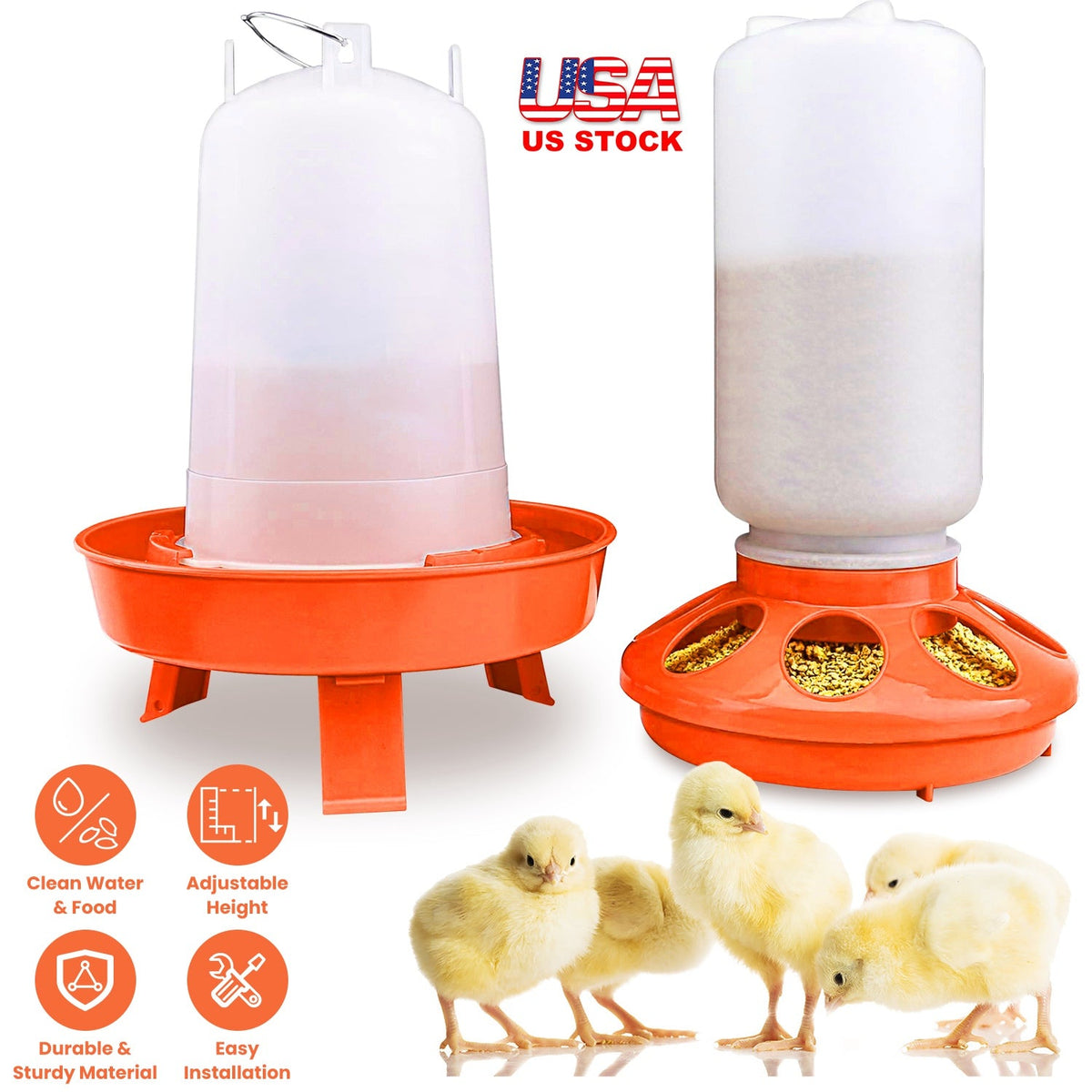 GBruno Chicken Feeder Waterer Set