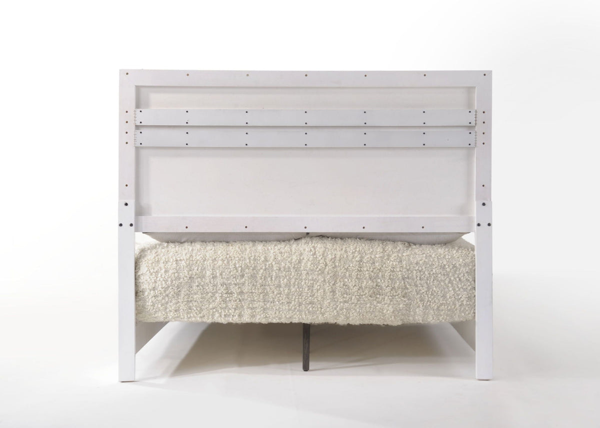 Naima Elegance Queen Panel Bed with Optional 2-Drawer Storage - White