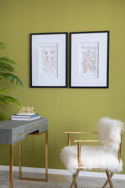 Multicolor Wall Art Set with Black Frames - Set of 2