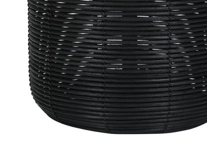 Modern Rattan Table Lamp with Fabric Shade - Light Brown or Black