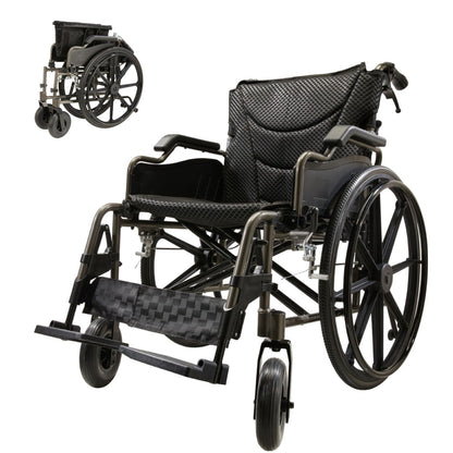 Lightweight Foldable Nursing Wheelchair with 300 lbs Capacity - Gray