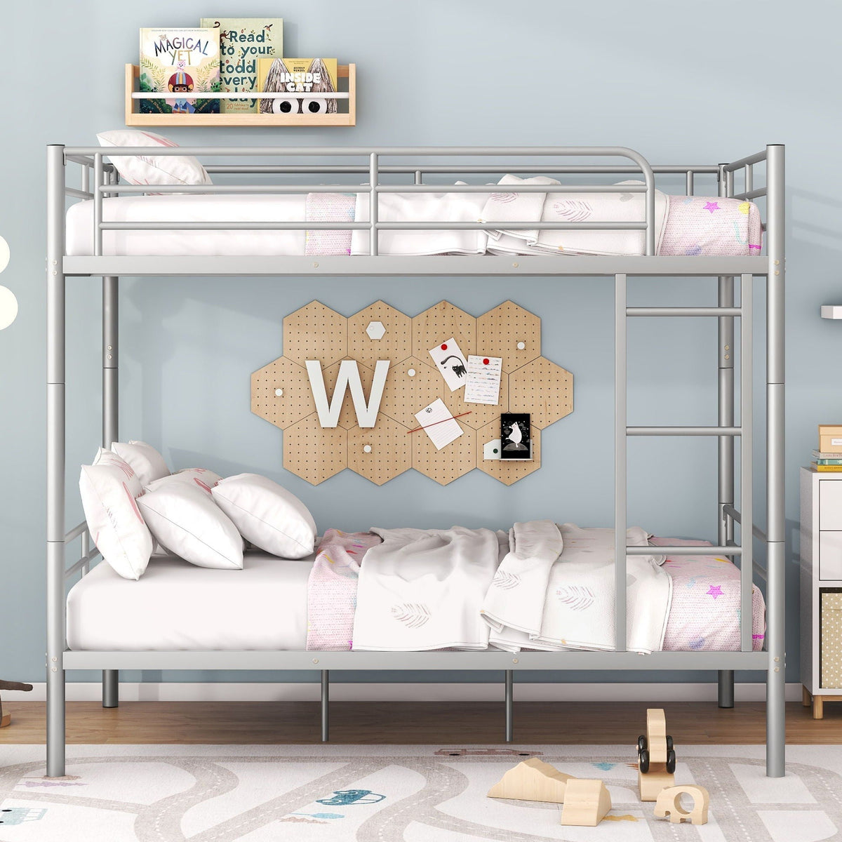 Steel Construction Bunk Bed with Convertible Design - Multiple Colors