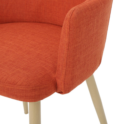 Elegant Dining Chair with Contoured Support - Orange, Dark Gray, Green