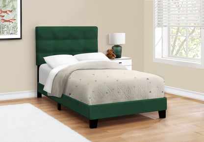 Transitional Upholstered Bed Frame with Tufted Fabric - Multiple Colors