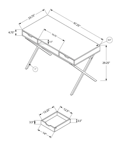 Contemporary Espresso Computer Desk with Storage Drawers