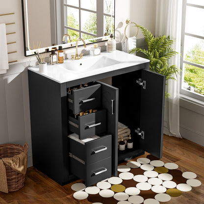 Bathroom Vanity With Sink Combo, Storage Cabinet, Freestanding Set