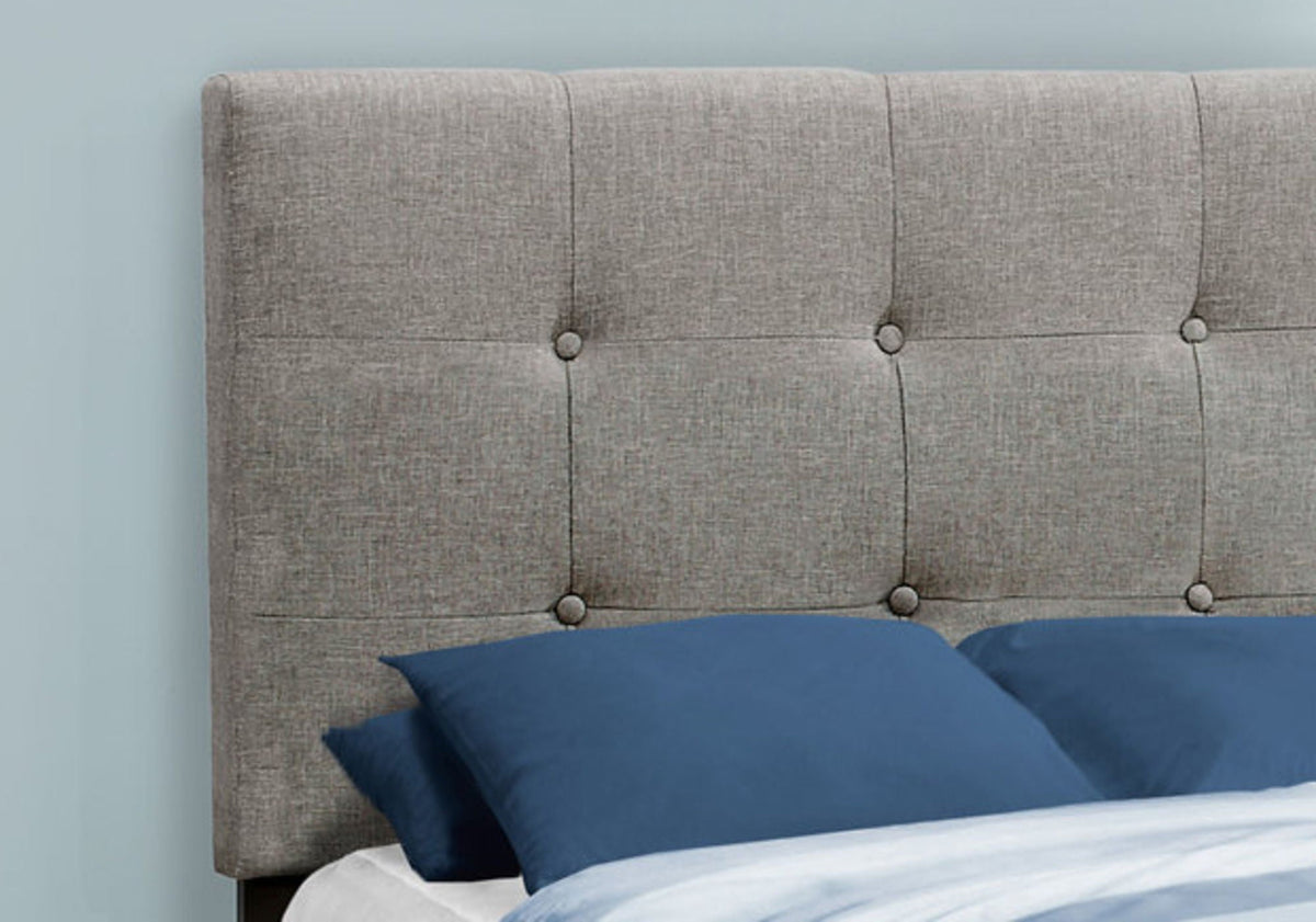 Transitional Upholstered Bed Frame with Tufted Fabric - Multiple Colors
