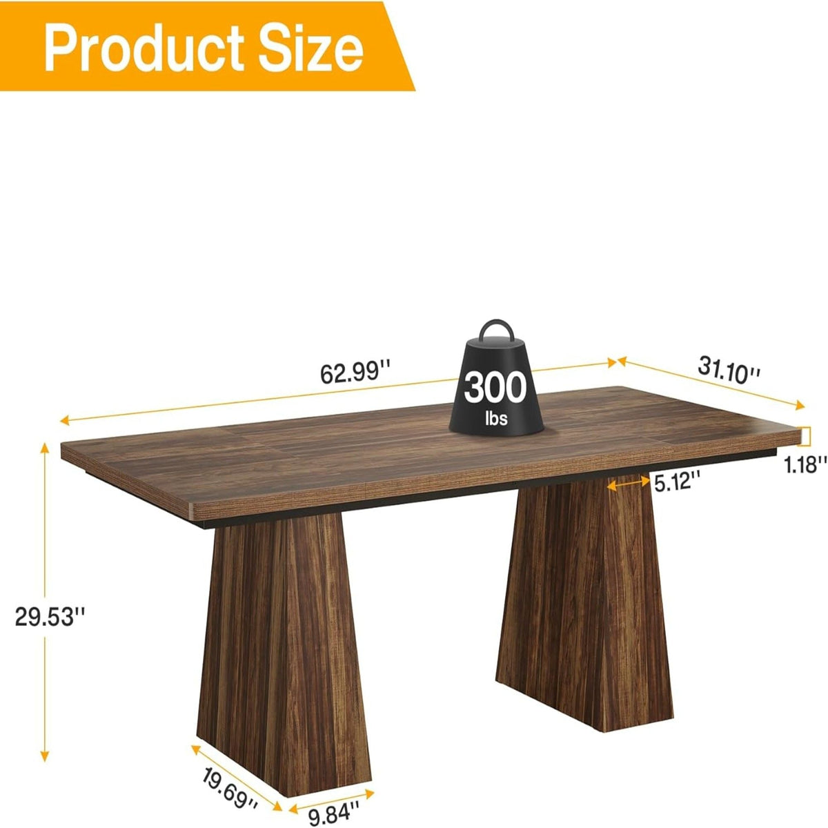 Executive Desk, Workstation With Double Trapezoid Base