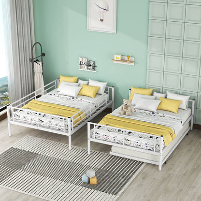 Steel Construction Bunk Bed with Convertible Design - Multiple Colors