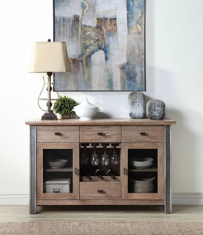 Nathaniel Maple Server with Ample Storage - Light Brown