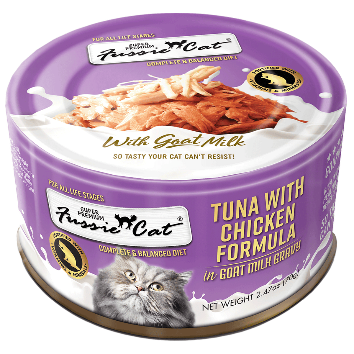 Fussie Cat Tuna with Chicken Formula in Goat Milk Gravy (2.47oz)