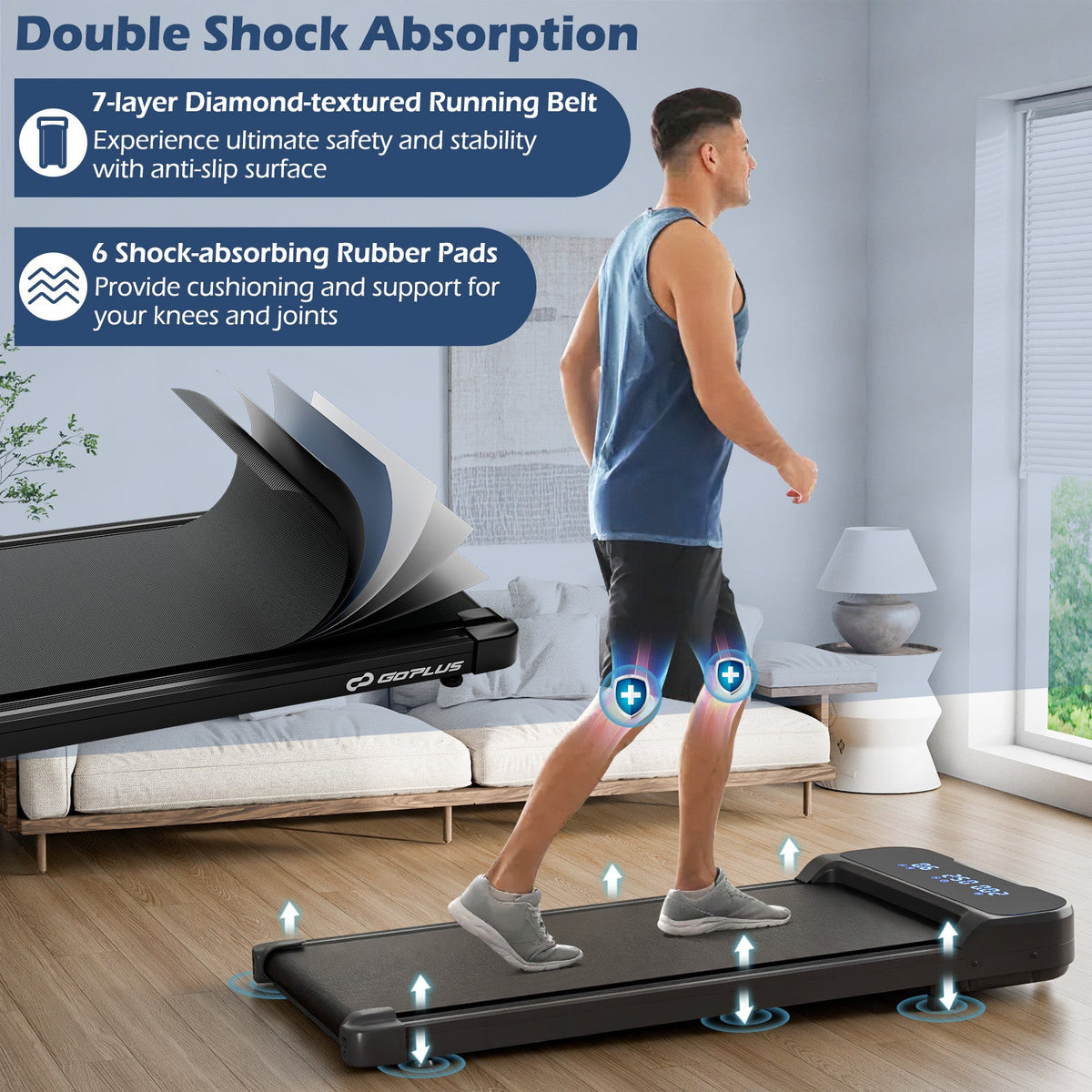 2.5HP Under Desk Treadmill with Remote Control and 3 Countdown Modes
