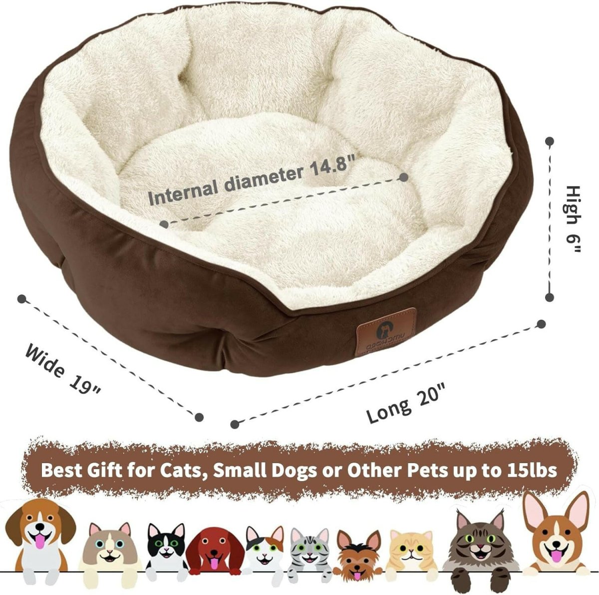 20-Inch Pet Bed: Perfect for Puppies & Kittens