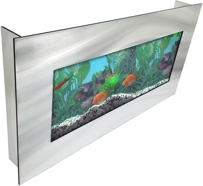 2.0 Wall Mounted Aquarium - Skyline - Silver Stainless Steel