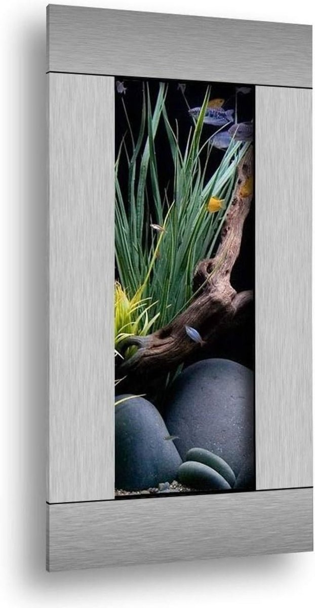 2.0 Wall Mounted Aquarium - Verticali Silver Stainless Steel