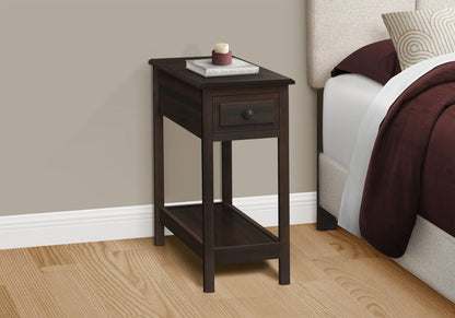 2 Tier End Table with Storage Drawer - Walnut