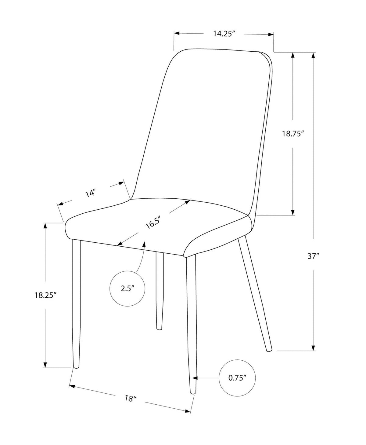 Contemporary Upholstered Dining Chair Set of 2