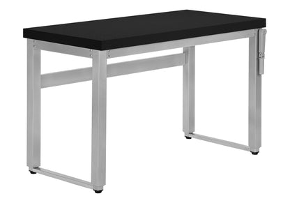 Adjustable Standing Computer Desk with Metal Construction - Black, White, or Dark Brown