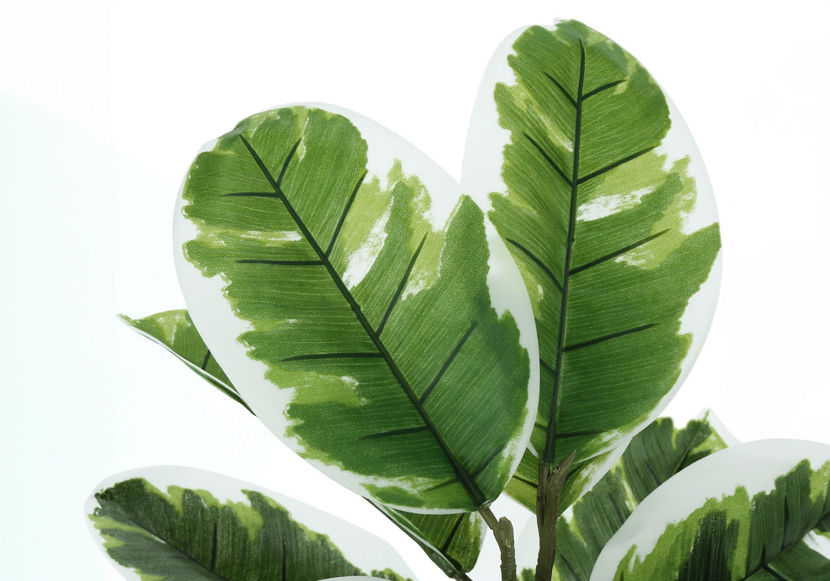 27" Tall Real Touch Artificial Rubber Plant with Adjustable Leaves - Dark Green