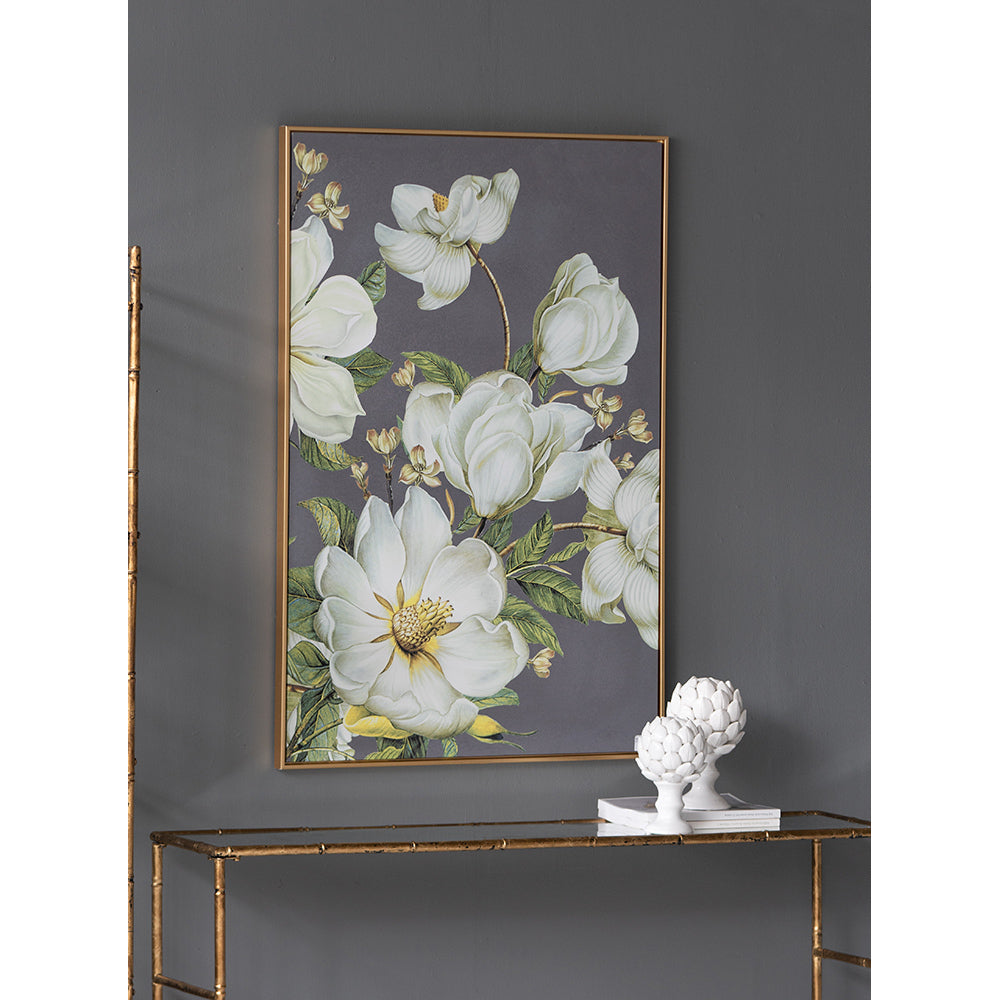 Botanical Wall Art Prints with Gold Microfiber Frame - Gold