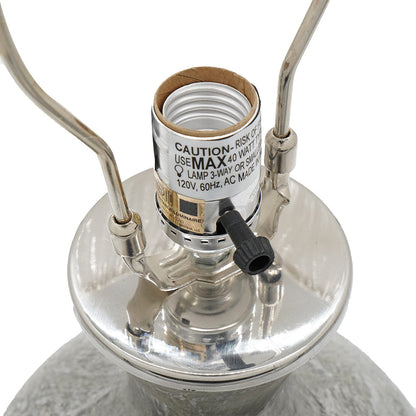 Hand-Finished Mercury Glass Table Lamp with Linen Shade - Silver