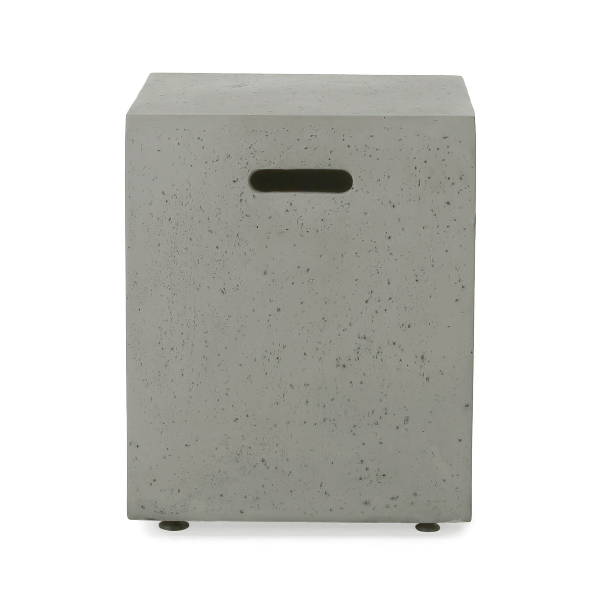 Modern Tank Holder Side Table with Smooth Concrete Surface - Dark Gray