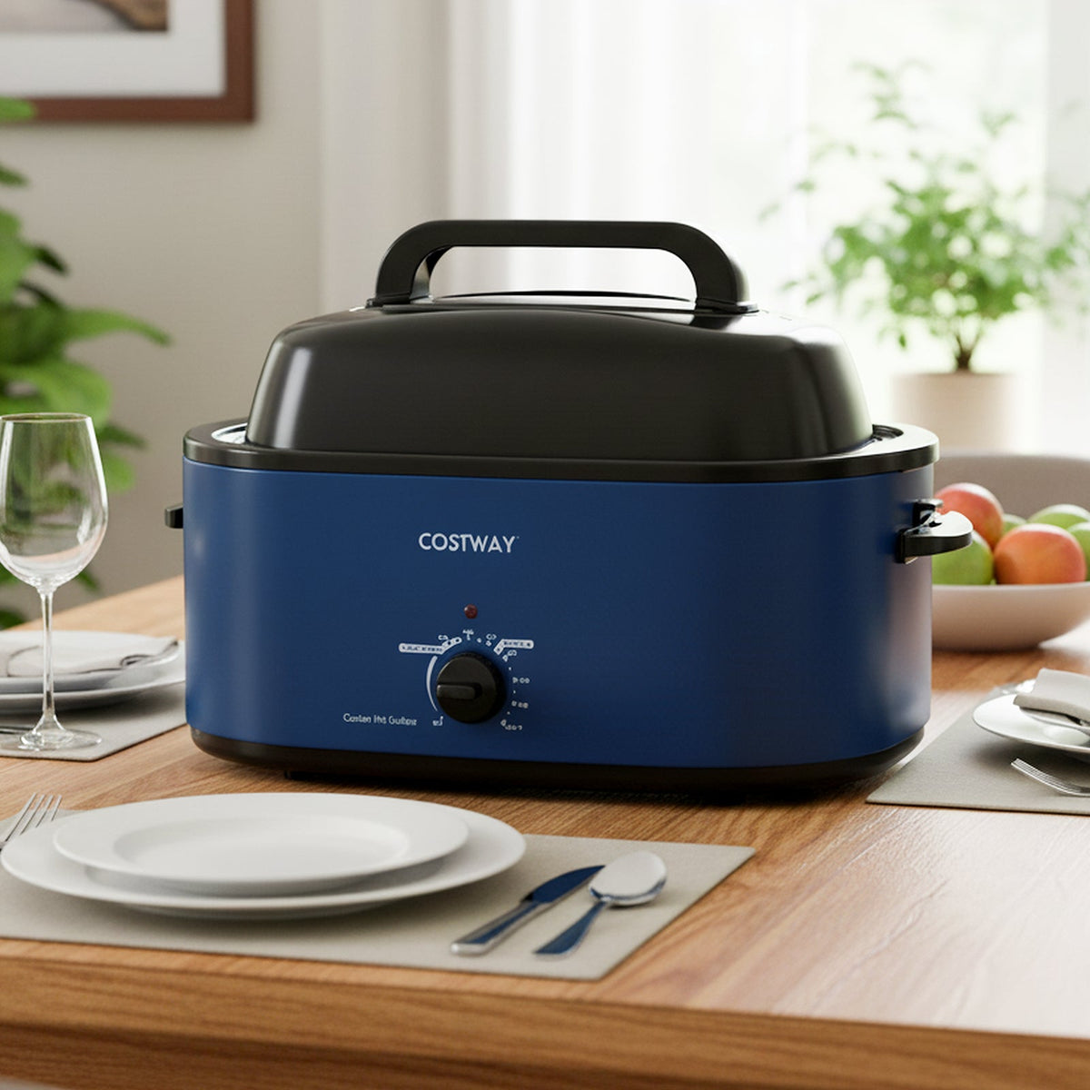 22QT Electric Roaster Oven Turkey Roaster with Visible and Self-Basting Lid