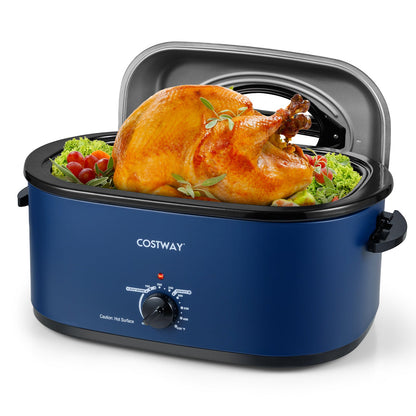 22QT Electric Roaster Oven Turkey Roaster with Visible and Self-Basting Lid