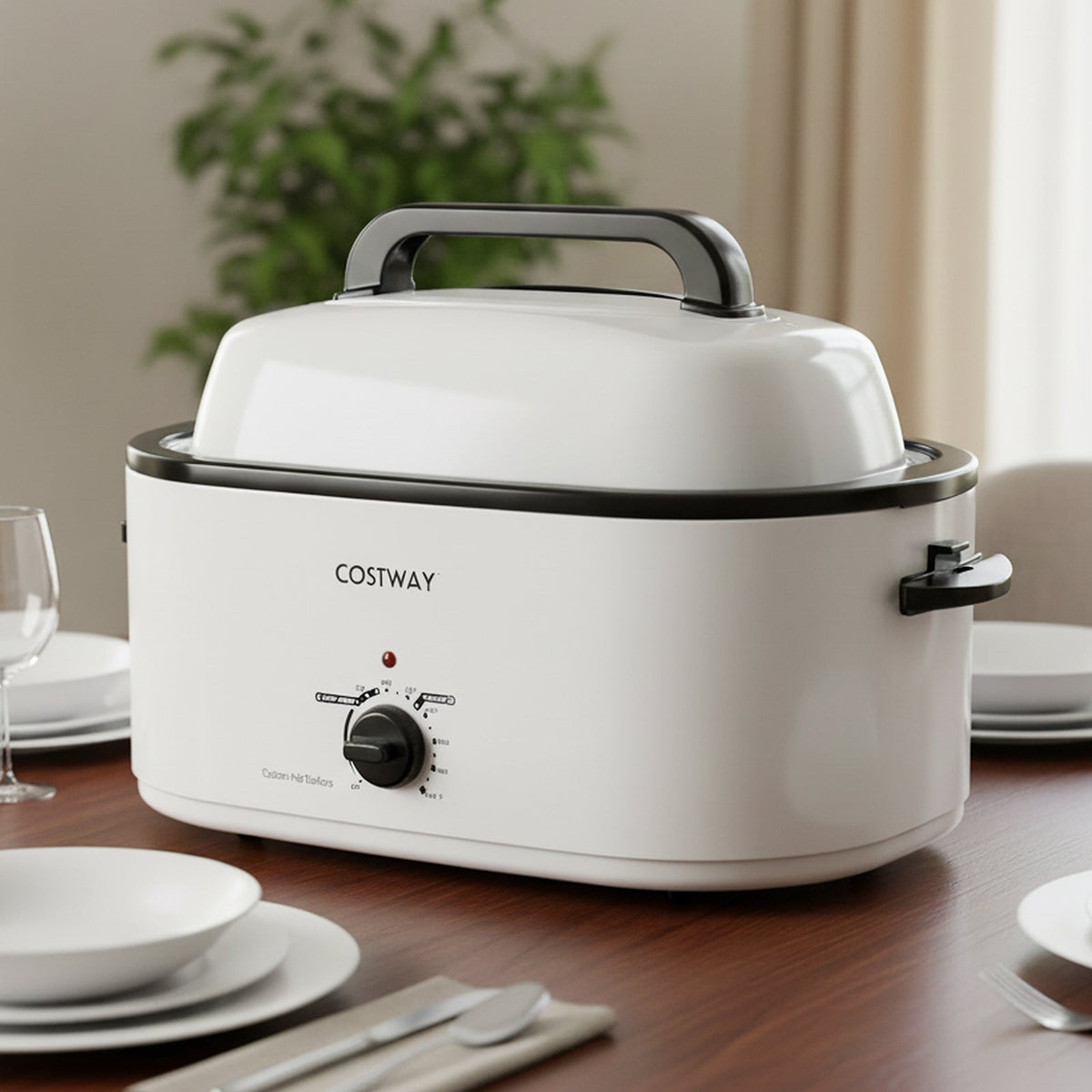 22QT Electric Roaster Oven Turkey Roaster with Visible and Self-Basting Lid