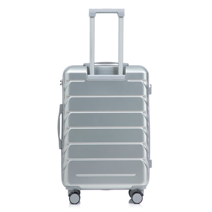 3-Piece ABS Spinner Wheel Luggage Set with Combination Lock - Silver