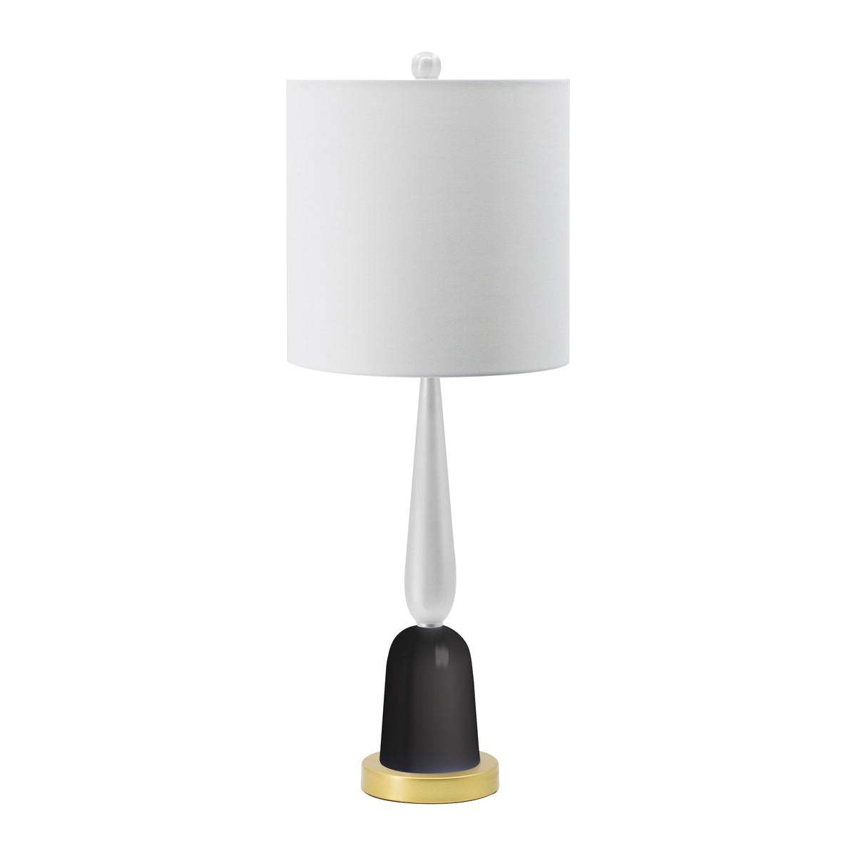 Teardrop Silhouette Table Lamp with Black and Gold Base - Black/Gold