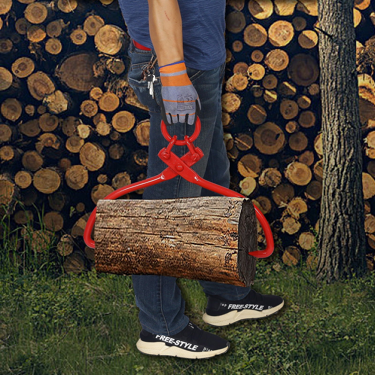Red Durable Log Lifting Tongs with O-Ring