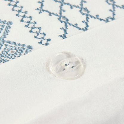 Cotton Printed Duvet Cover Set with Chenille - Full/Queen