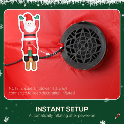 7FT Christmas Inflatable Santa in Chimney with LED Lights - Multi