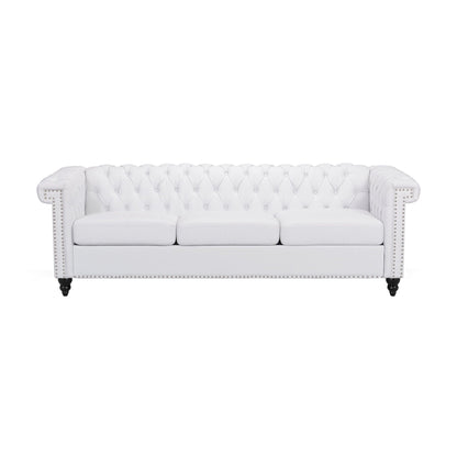 Chesterfield Style 3 Seater Sofa with Deep Button Tufting - Multiple Colors