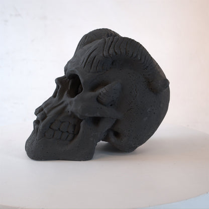 Hand-Forged Flame Skull for Fire Pits with Dramatic Flame Vents - Natural Finish